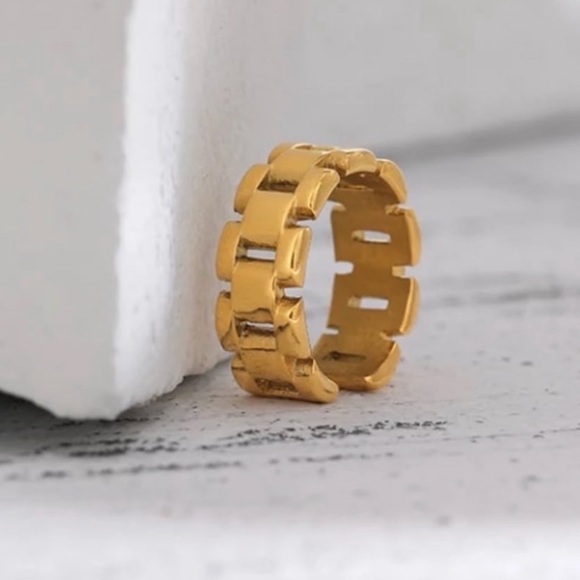 9.25 sterling silver - Chunky gold ring - Picture 2 of 9